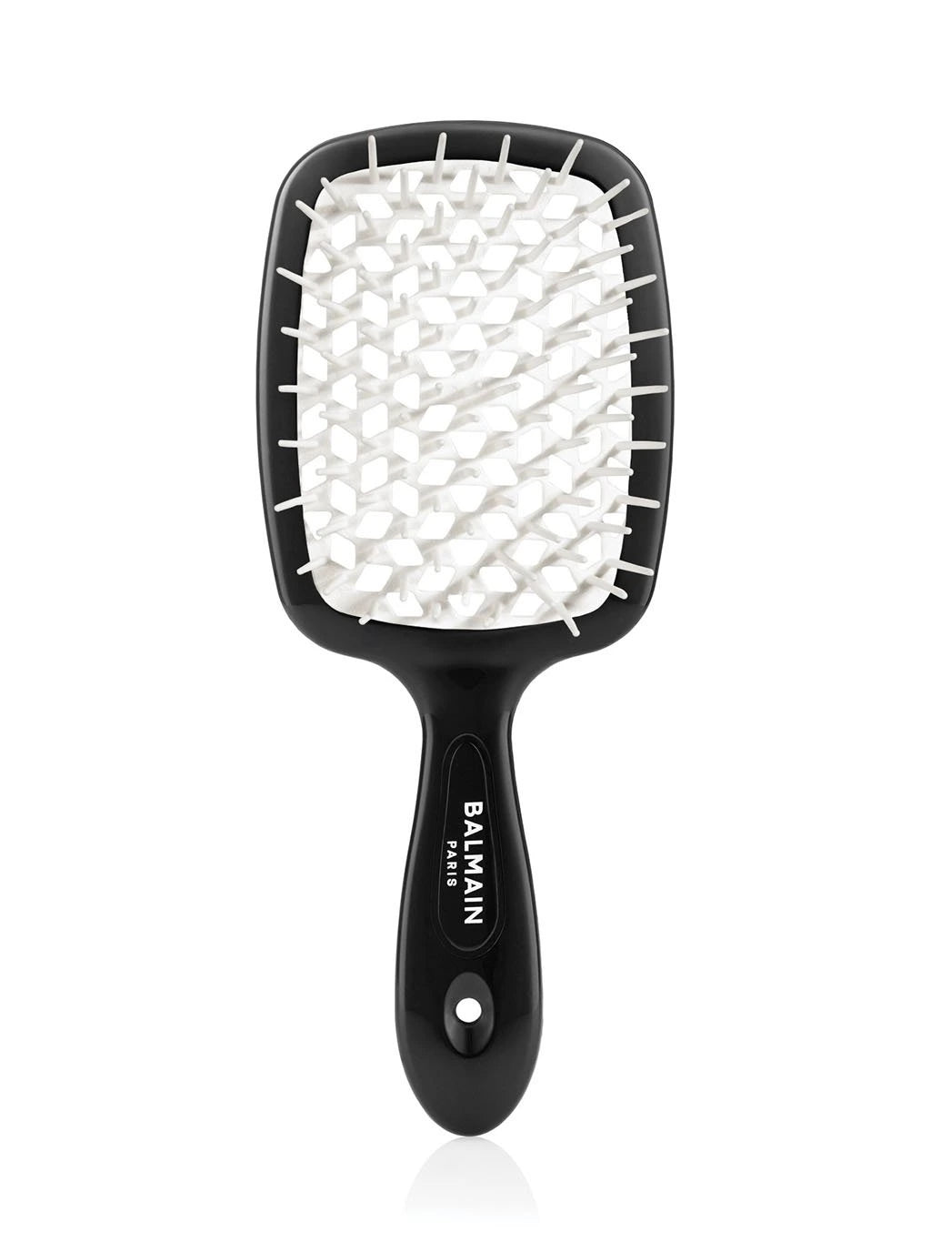 Balmain Hair Detangling Brush Black with White - matu suka ar elastīgiem sariem matu atšķetināšanai