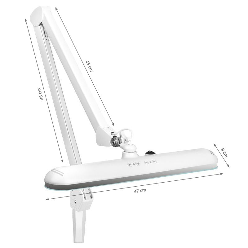 Elegante 801-tl LED darbnīcas lampa ar regulējamu gaismas intensitāti un baltu krāsu
