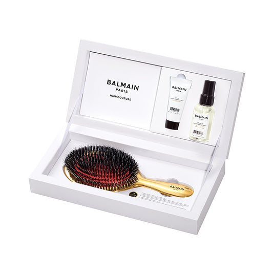 Balmain Hair Golden Spa Brush 14K Gold - Zelta spa matu sukas komplekts