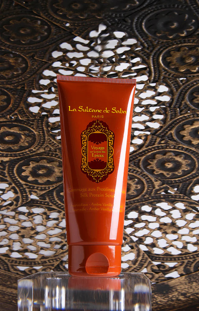Silk Protein Scrub Oriental Ayurvedic Amber Vanilla Patchouli Fragrance 200 g