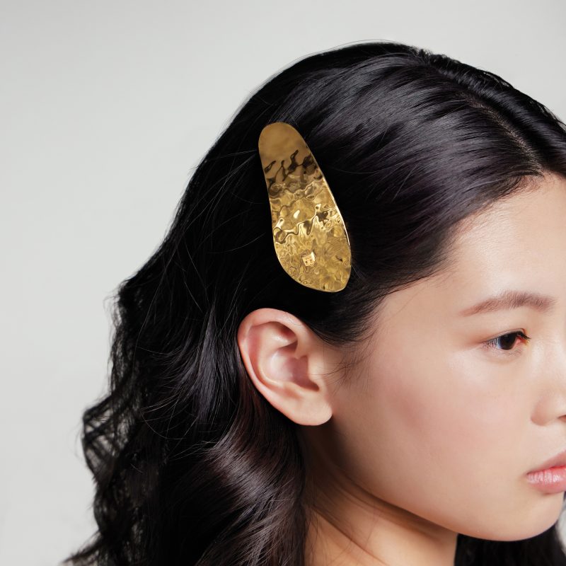 BALMAIN HAIR īpaša dizaina 18K apzeltīts klips / PRINTEMPS GOLDEN LEAF BARRETTE