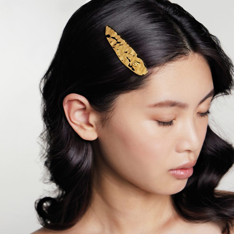 BALMAIN HAIR zelta matu sprādze M / PRINTEMPS GOLDEN LEAF SLIDE