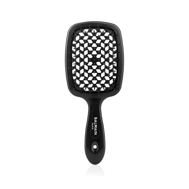 Balmain Hair Detangling Brush Black - matu suka ar elastīgiem sariem matu atšķetināšanai