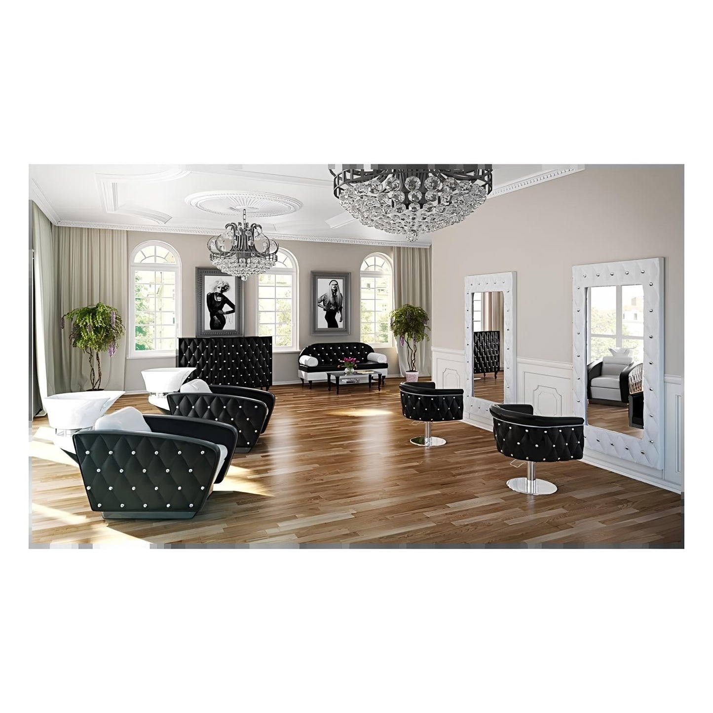 Frizētavas krēsls ObsDeLux 70/42/62 cm melns