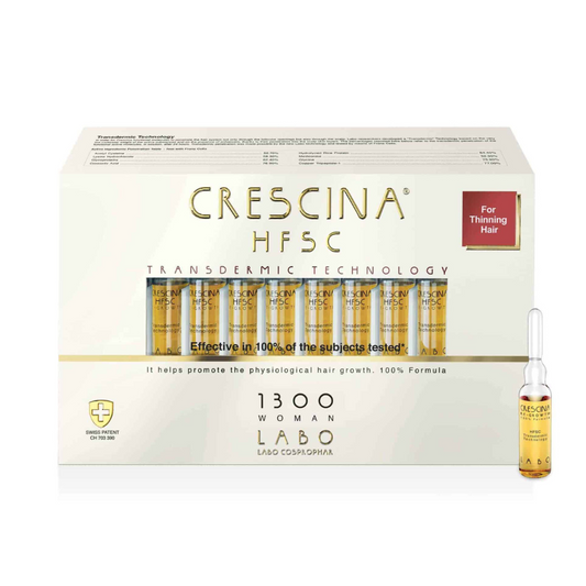 CRESCINA TRANSDERMIC ampulas matu augšanai sievietēm, intensitāte 1300, N20