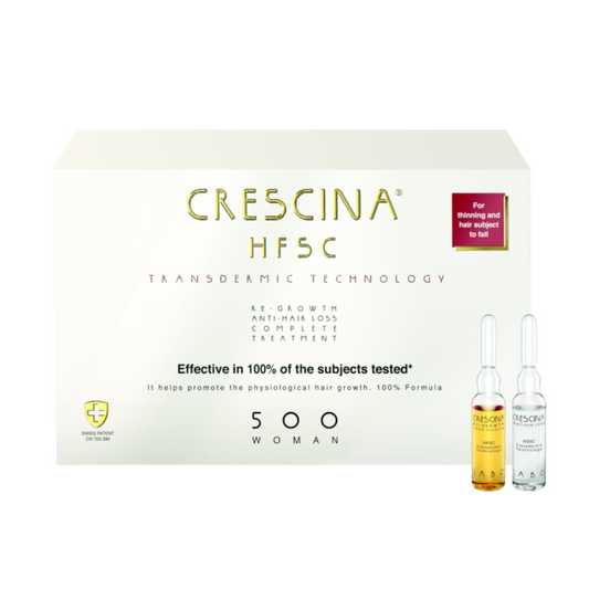 CRESCINA TRANSDERMIC ampulas matu augšanai sievietēm, intensitāte 500, N20 + N10