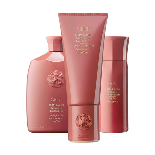 Oribe Bright Blonde Trio - komplekts balinātiem un krāsotiem matiem, kas saglabā blondu toni