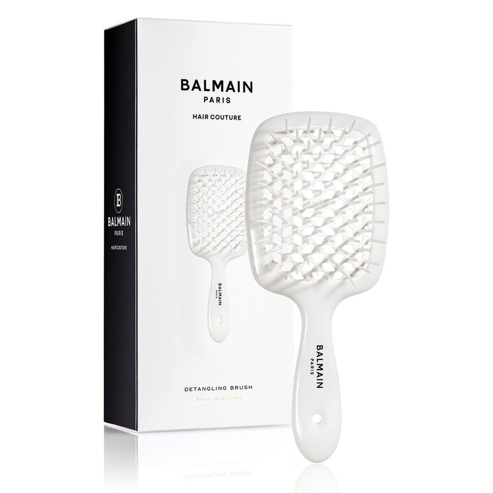 Balmain Hair Detangling Brush White - matu suka ar elastīgiem sariem matu atšķetināšanai