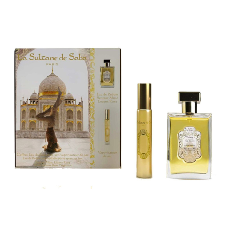 COFFRET DE PARFUM ET VAPO VOYAGE SUR LA ROUTE DU TAJ PALACE - MUSC ENCES ROSE