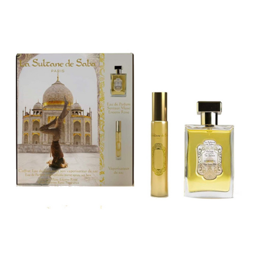 COFFRET DE PARFUM ET VAPO VOYAGE SUR LA ROUTE DU TAJ PALACE - MUSC ENCES ROSE