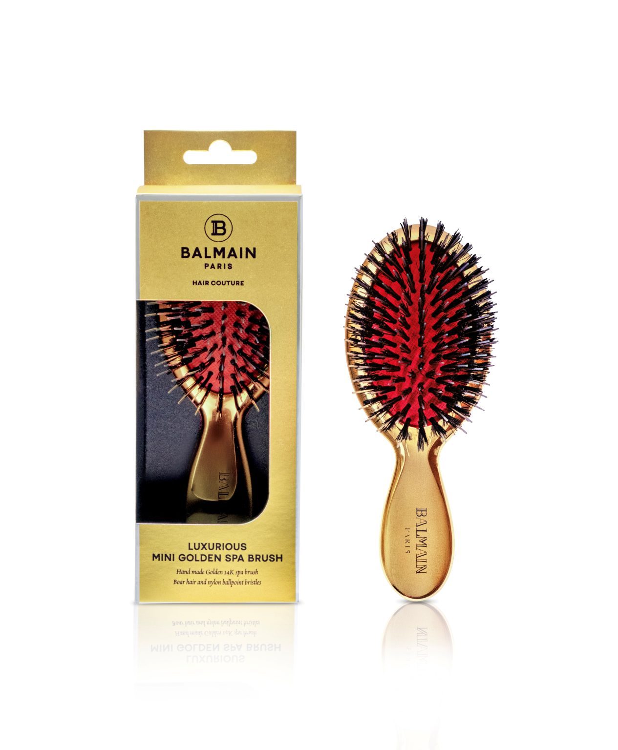 BALMAIN HAIR 18K apzeltīta mini matu suka / Mini Golden Spa Brush