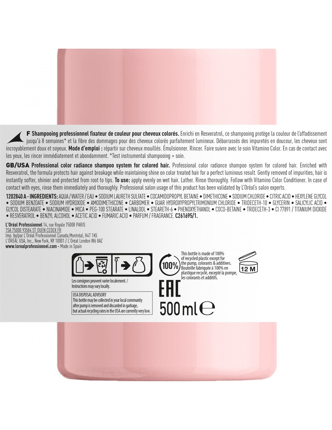 L'Oreal Professionnel Serie Expert Vitamino Color šampūns 500ml